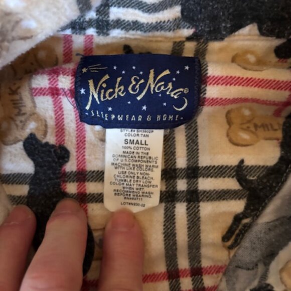 Nick & Nora Plaid Dog Breeds Milk Bone Flannel Pajamas Small - Picture 3 of 7